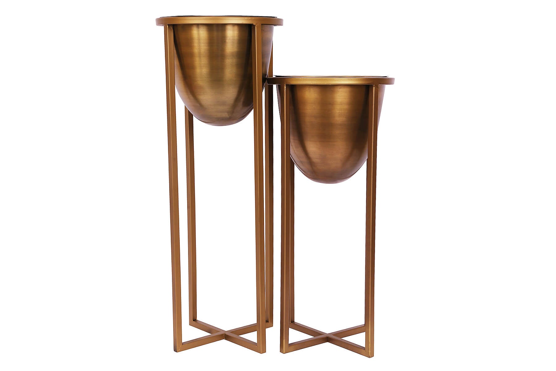 copper plant stand indoor Antique Copper Metal Planter Stands Set of 2 for Indoor Plants & Home – karigary