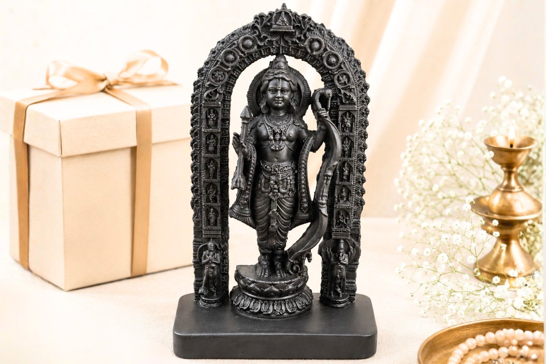 Resin Ram Lalla Idol – Black Color (6.5 Inch)