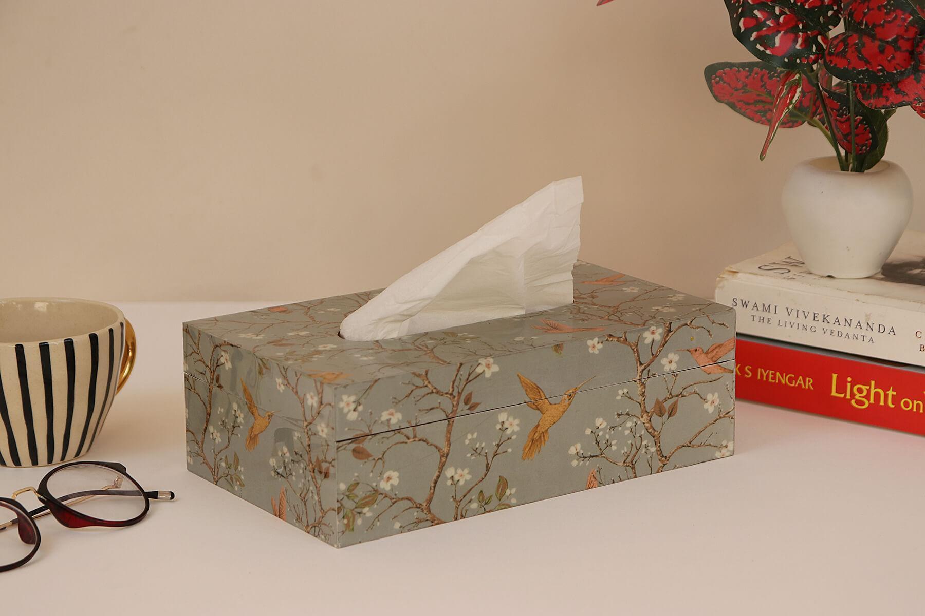BIRD PRINT TISSUE BOX
