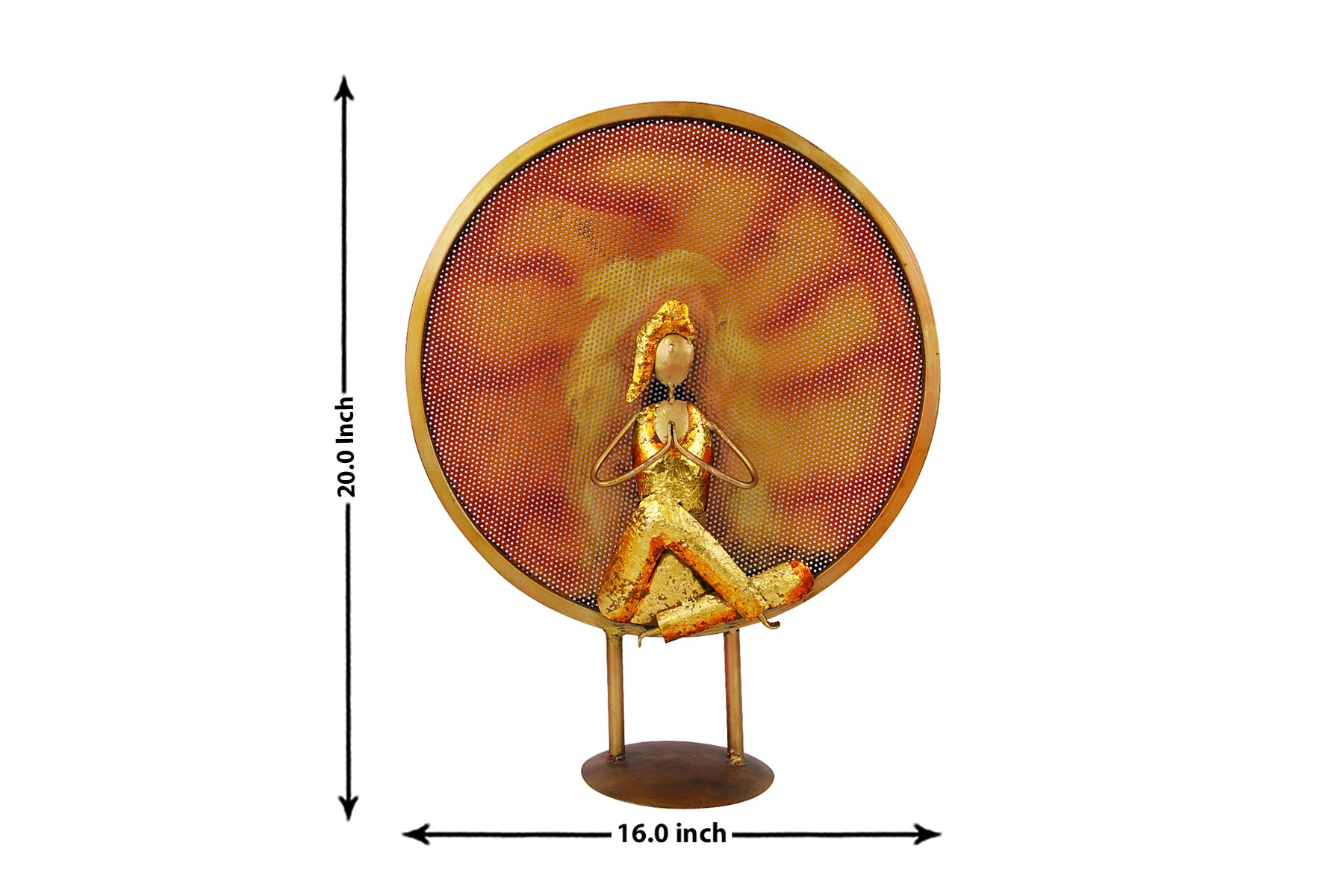 YOGA LADY STATUE/FIGURINE IN A RING IN NAMASKARA POSE