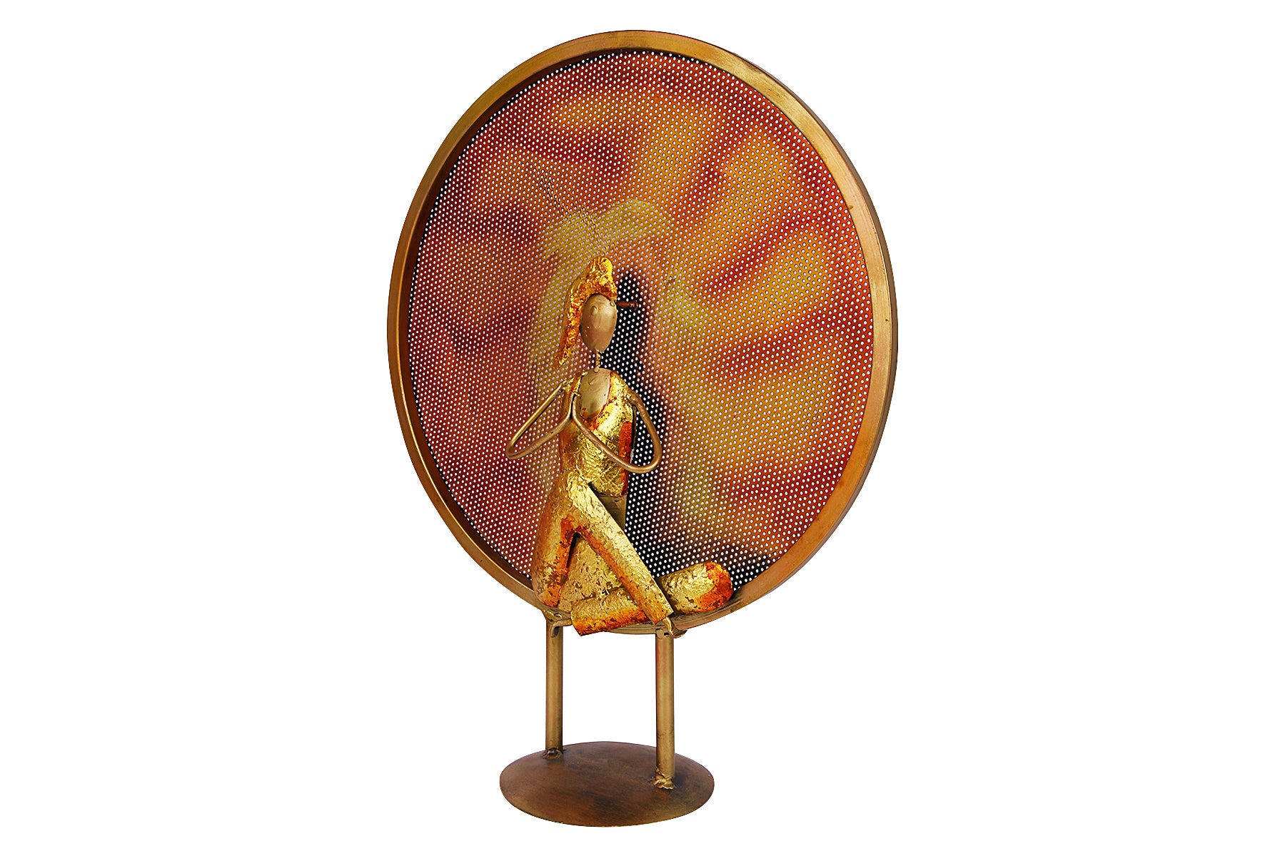 YOGA LADY STATUE/FIGURINE IN A RING IN NAMASKARA POSE