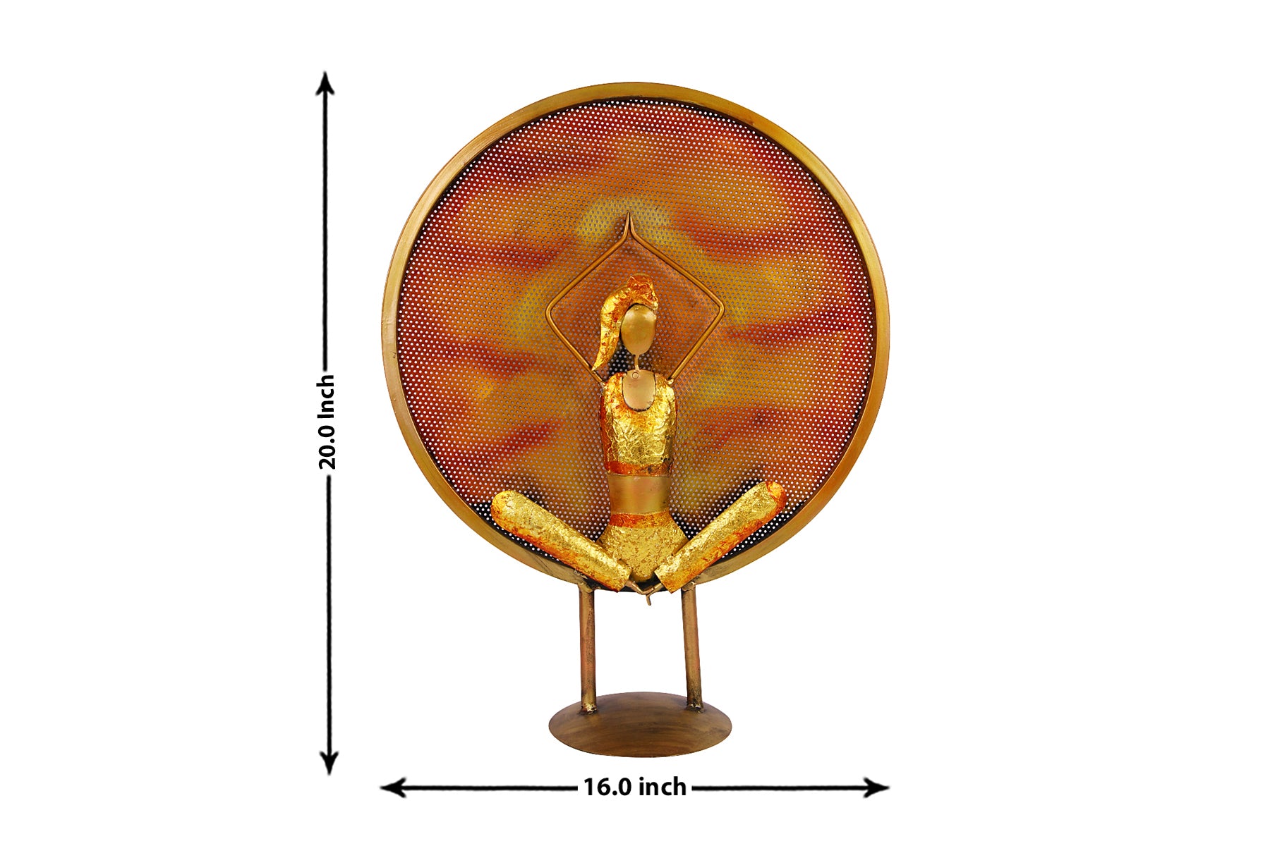 YOGA LADY STATUE/FIGURINE IN A RING IN PARVATASANA POSE
