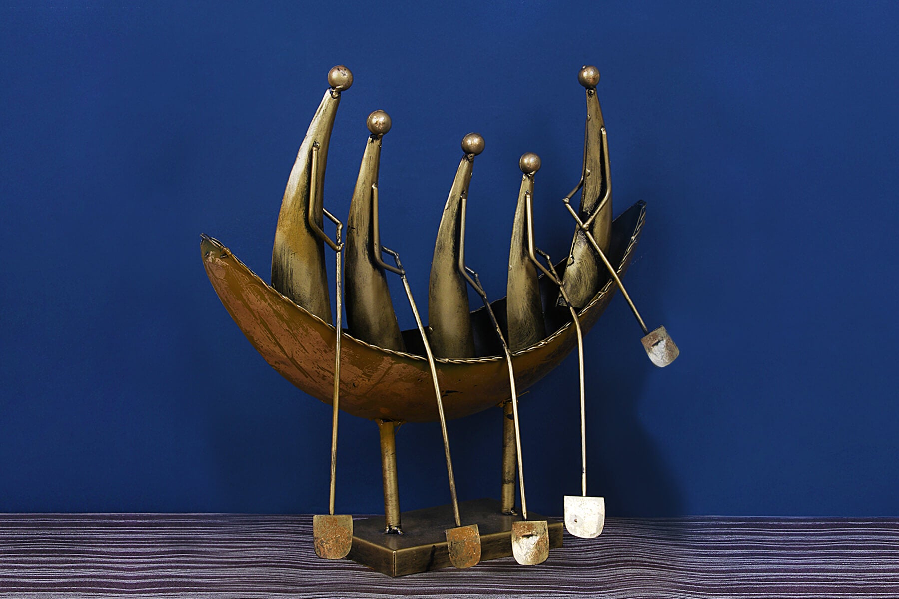 Antique Gold Boat Sculpture for Home Décor