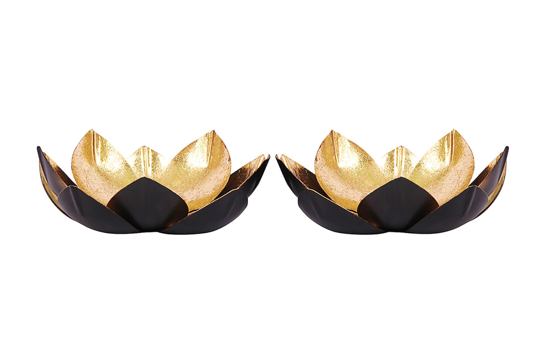 LARGE SHIMMER LOTUS TEALIGHT HOLDER SET OF 2