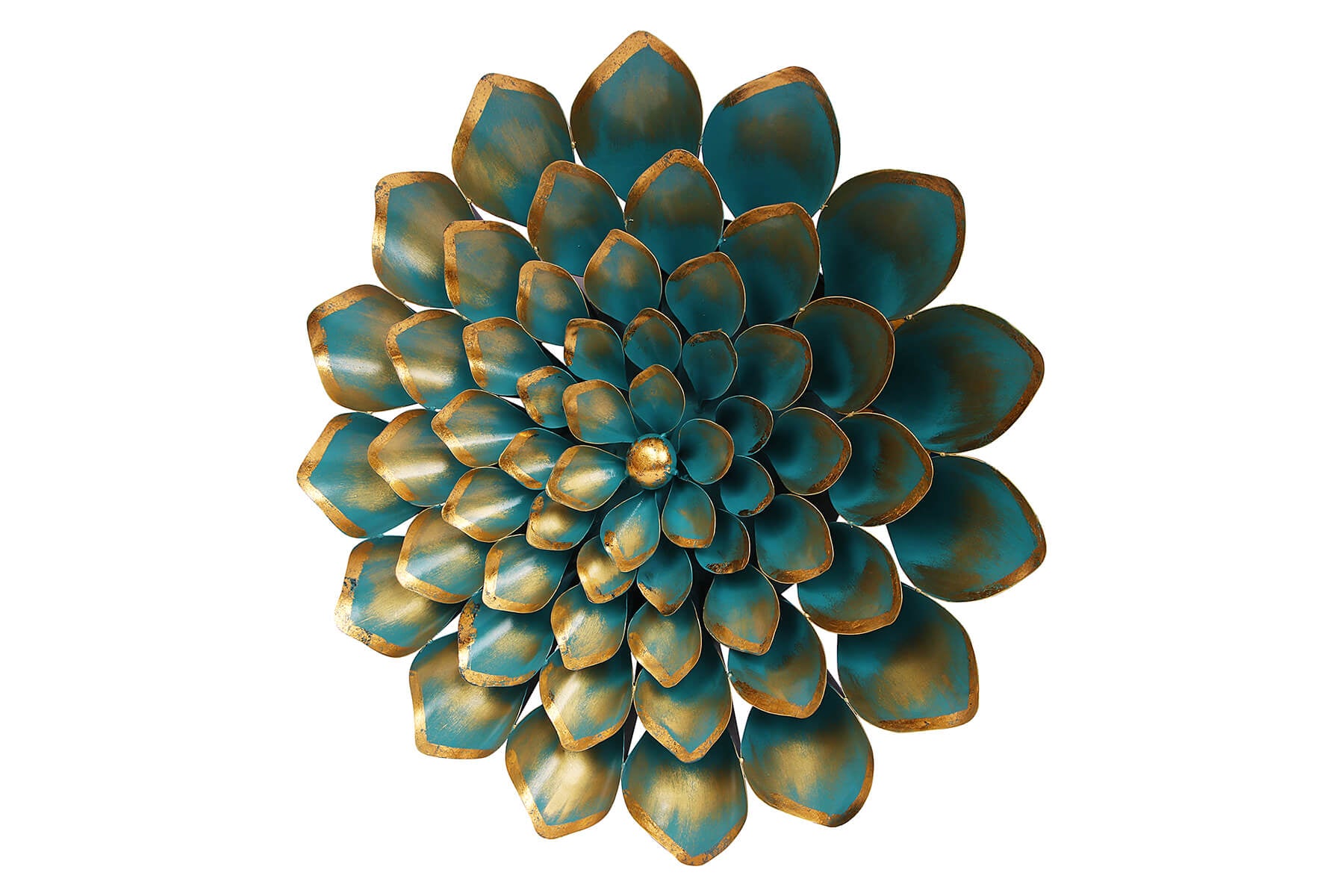 Handcrafted Teal Floral Wall Art for Contemporary Interiors