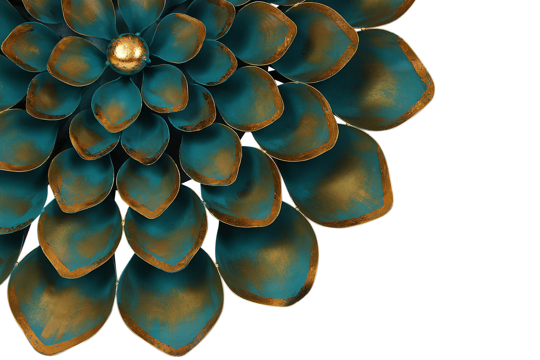 Handcrafted Teal Floral Wall Art for Contemporary Interiors