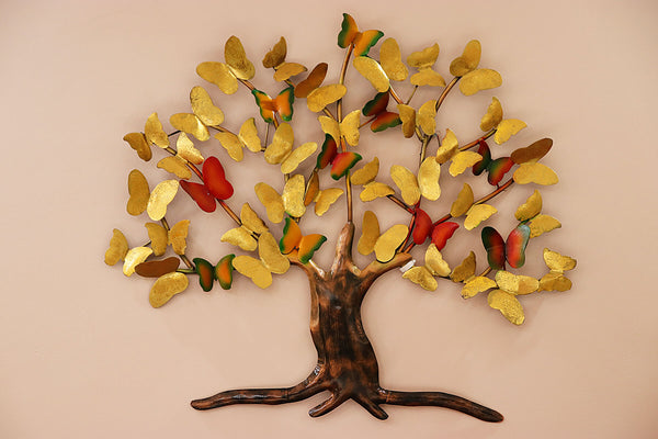 Large Butterfly Tree Metal Wall Decor
