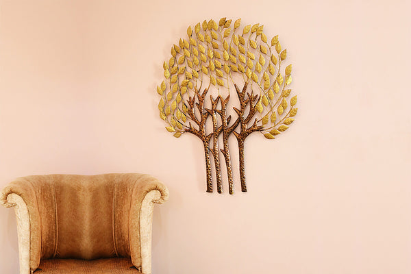 Luxury Gold Tree Wall Art for Living Room