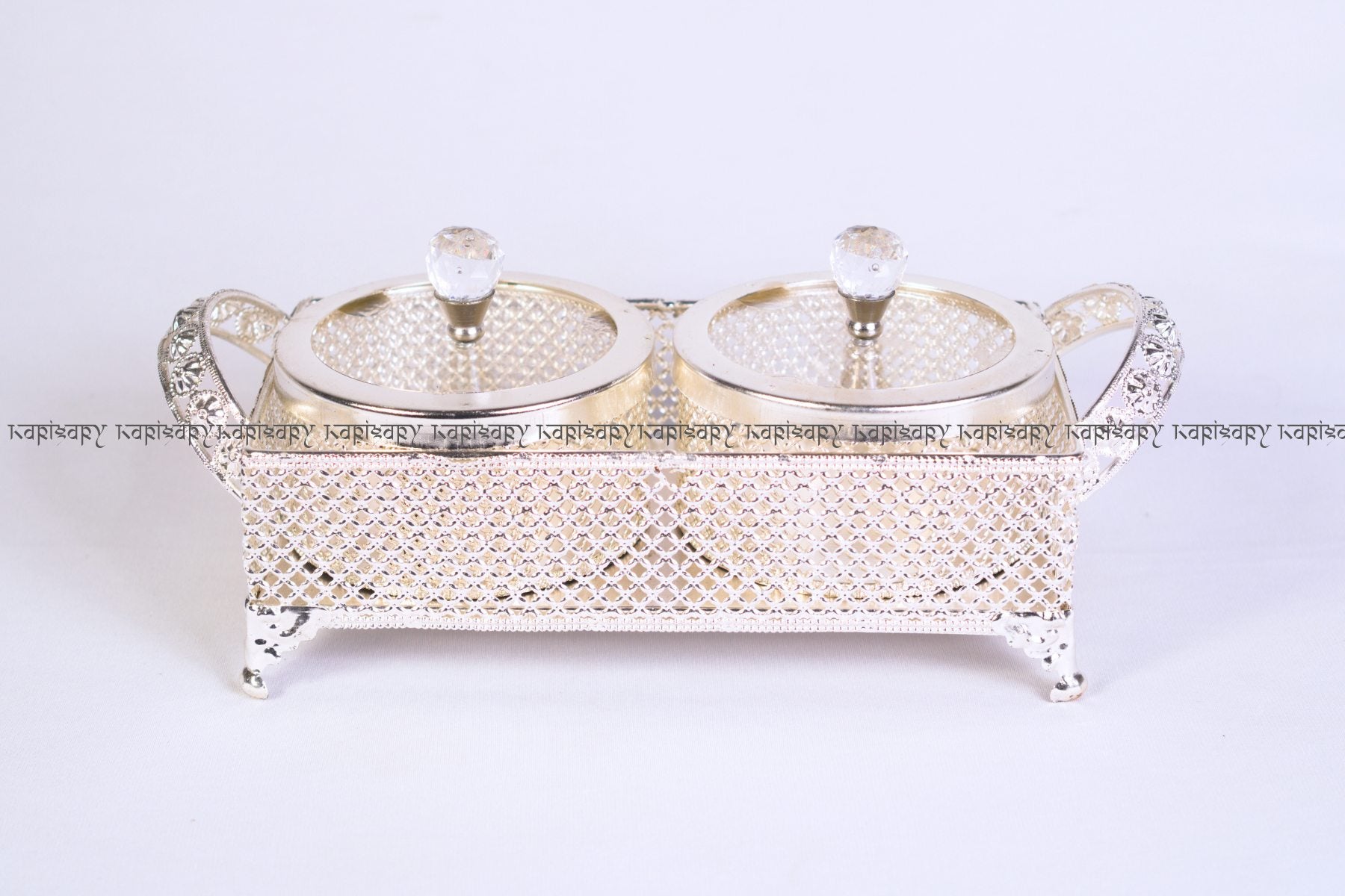 WEDDING RETURN GIFT SET | SILVER FRUIT JARS WITH TRAY SET