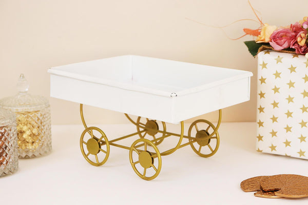 WHITE CART/ PLATTER