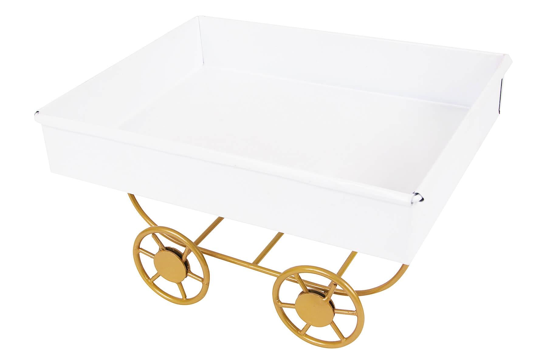 WHITE CART/ PLATTER