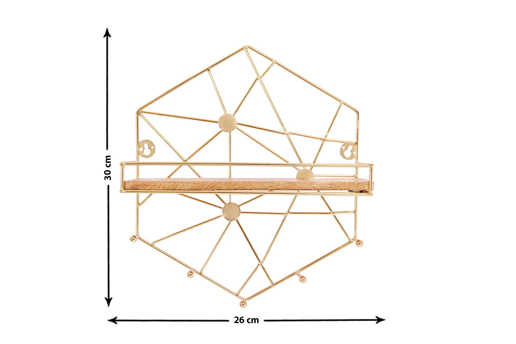 GOLDEN HEXAGON WALL SHELF
