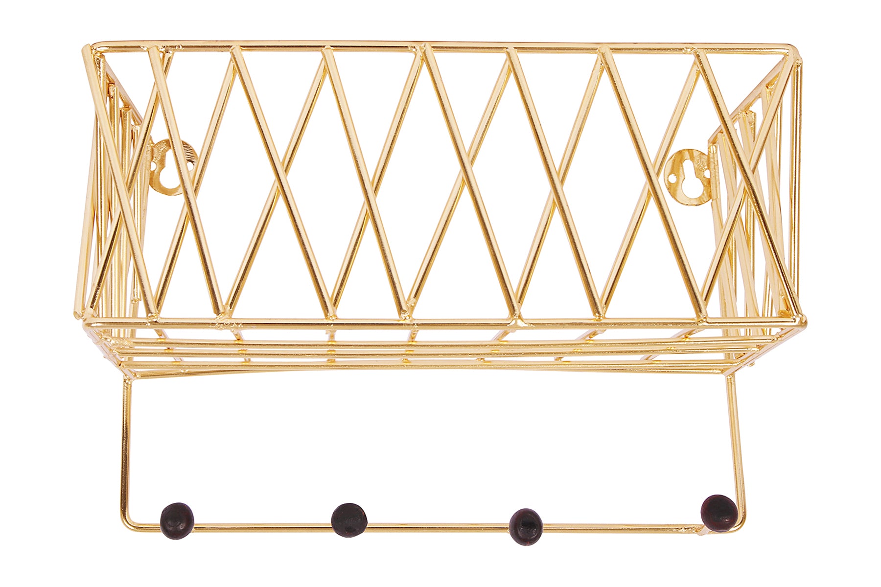 Gold Metal Wall Shelf Rack for Decor & Storage