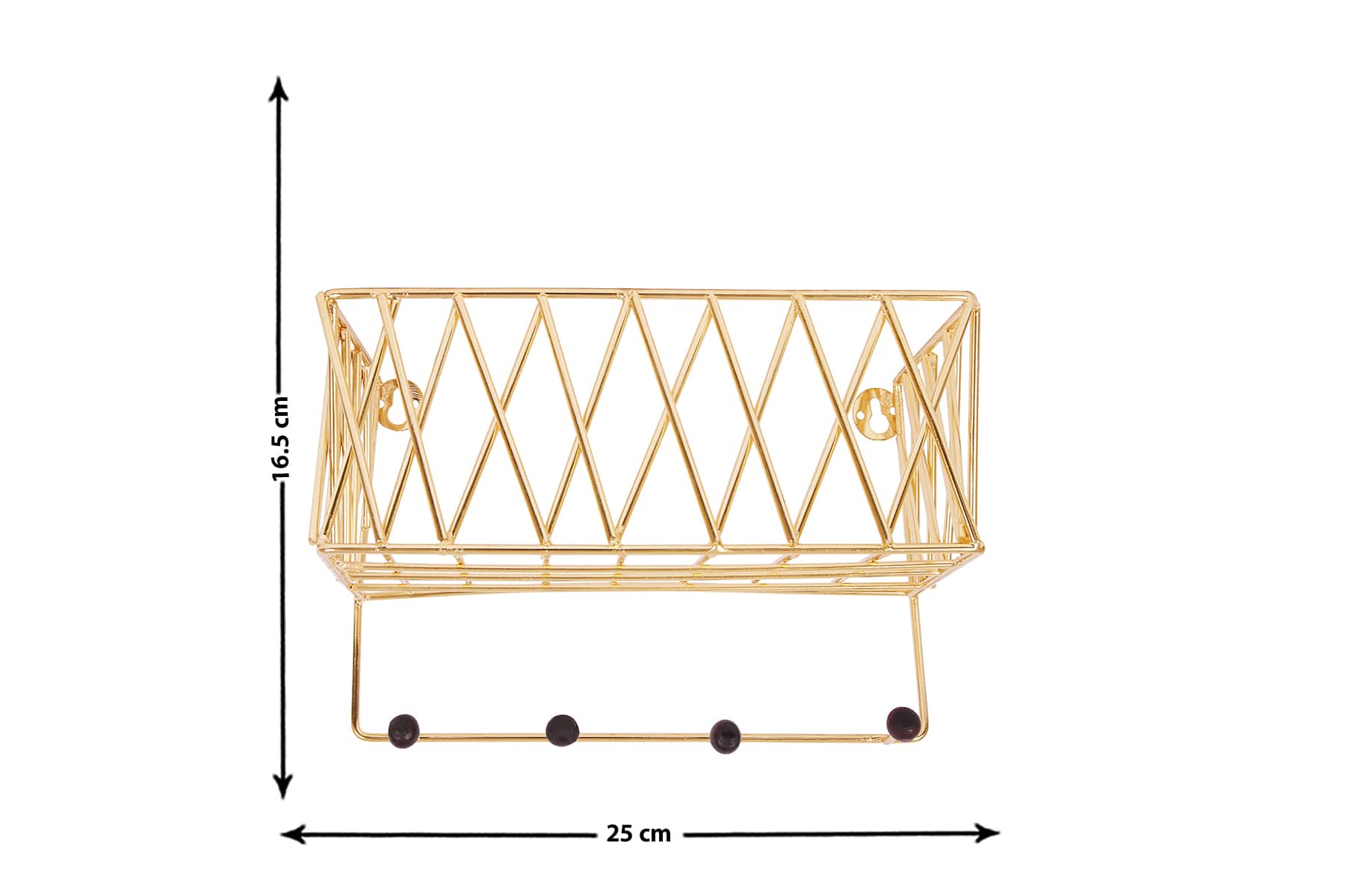 GOLD SHELF WITH WOOD KNOB