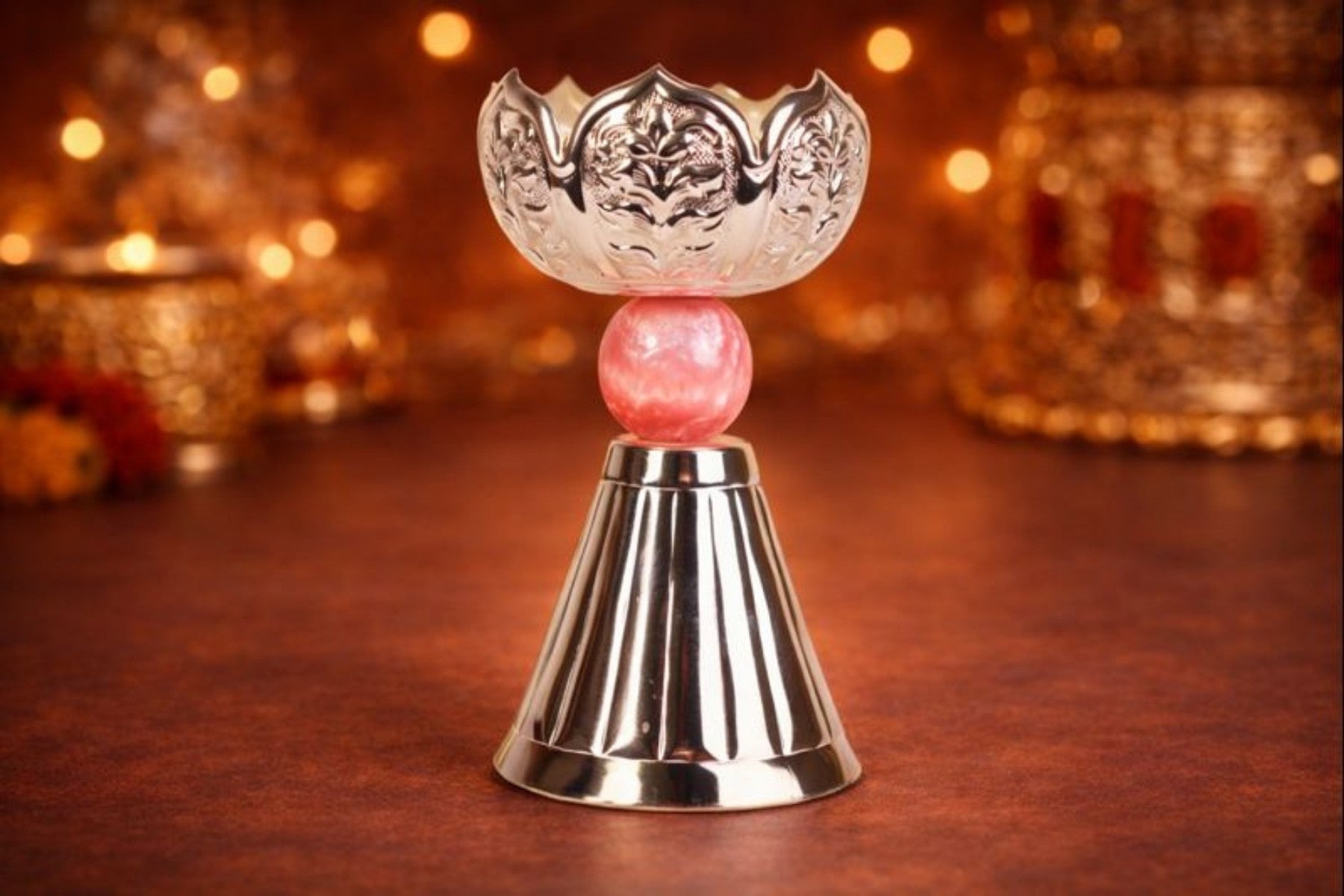 SILVER LOTUS JAR / TEALIGHT HOLDER FOR HOME DÉCOR & GIFTING