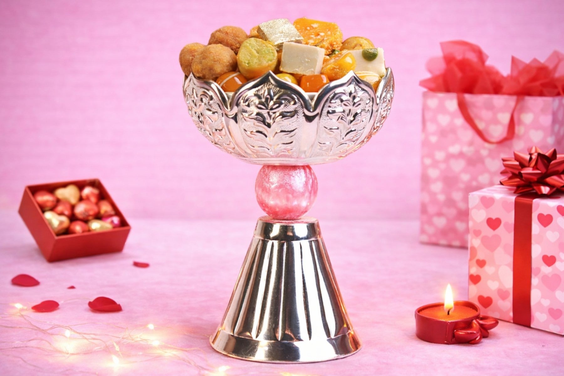 SILVER LOTUS JAR / TEALIGHT HOLDER FOR HOME DÉCOR & GIFTING